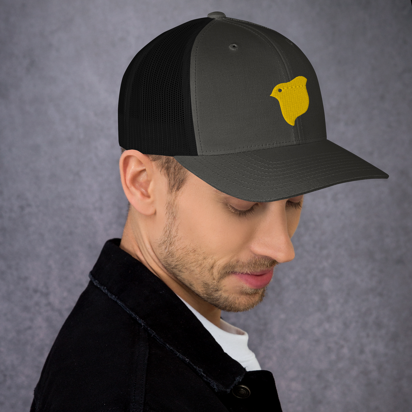 Chidori logo kuning, topi pelacak logo kuning bordir